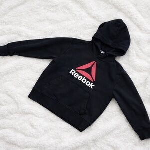 Reebok Youth Black Hoodie w/ Pink Logo | Size Small (6–7)
